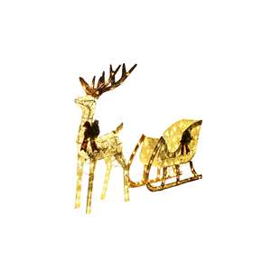 <b>Christmas</b> Reindeer Sleigh Decoration Metal Outdoor Indoor Holiday Decor Traditional Style <b>Boxed</b> Packaging - Product Image 5