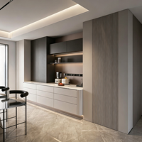 Furnitur Penyimpanan Modern untuk Lemari Samping dan Kabinet Bufet Kayu, Meja Bufet Dapur Ruang Makan