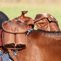 Sacoche de selle de cheval personnalisée avec logo BSCI, sacoches de selle équestres western, sacoches de selle double face pour pommeau, vente en gros