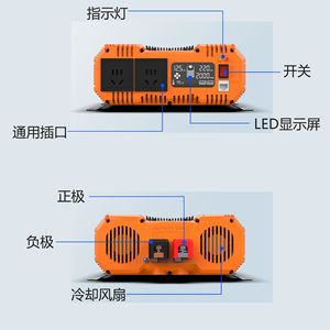 Convertisseur de puissance 3000W DC24V vers AC220V 50Hz avec affichage numérique LED pour utilisation solaire, automobile et domestique - Product Image 2