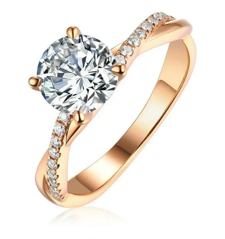 Provence Moissanite Jewelry Pure 18K White Gold Cushion Cut Diamond Halo Moissanite fede nuziale di fidanzamento per donna compleanno