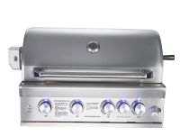 Barbecue à gaz intégré pour fumoir d'extérieur Grande quantité Acier inoxydable 304 avec rôtissoire à poisson et poulet GPL et four à charbon CE