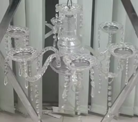 Nouveau style tendance : Centre de table de mariage européen en cristal doré, chandelier décoratif de table de 110 cm de hauteur avec support, marque Jingpai