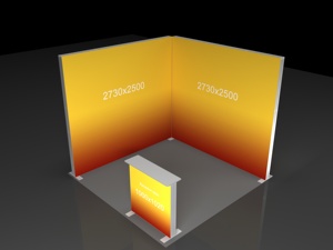 Aoli đôi vòm cách hình dạng triển lãm thương mại gian hàng hai mặt <span class=keywords><strong>lightbox</strong></span> với L hình dạng triển lãm thương mại gian hàng Modular ánh sáng Hộp triển lãm - Product Image 4