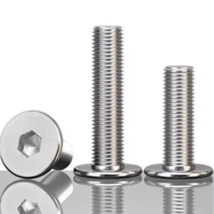 Chicago Stainless Steel 304 Oval Head Flat Nuts <b>Set</b> M8/M4 Male Female Threads Coarse Thread 10mm for Furniture Metric - Product Image 2