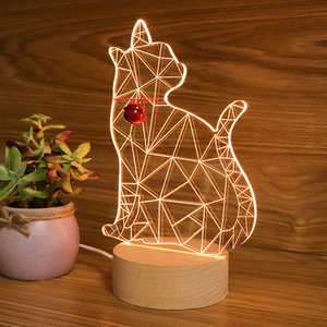 <span class=keywords><strong>Lampe</strong></span> <span class=keywords><strong>chat</strong></span> base en bois pour chambre à coucher veilleuse <span class=keywords><strong>chat</strong></span> acrylique vente en gros - Product Image 5