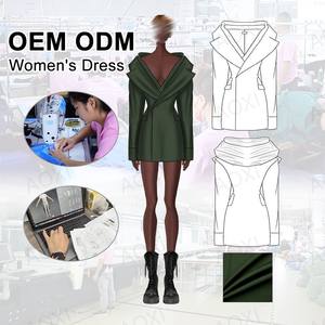 <span class=keywords><strong>Abito</strong></span> <span class=keywords><strong>Midi</strong></span> da Donna di Alta Qualità in Raso Stampato con Drappeggio Formale, Servizio OEM/ODM con Logo Personalizzato dalla Cina - Product Image 2
