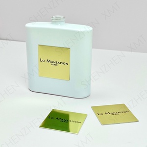 Cosmétiques de style privé de luxe en aluminium imperméable à l'eau 3D Relief gravé Logo personnalisé marque plaque signalétique parfum et bougie paquet en métal - Product Image 5