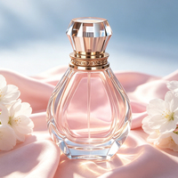 Flacon de parfum en verre rectangulaire rond à texture premium avec pulvérisateur à pompe, design chinois classique et simple, 30 ml/50 ml/100 ml