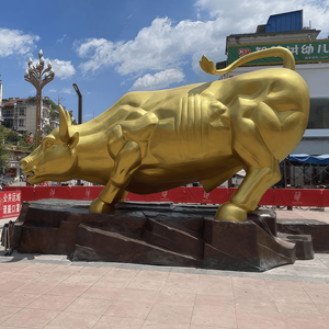 Бронзовая скульптура быка, статуя быка с поднятым рогом, скульптура борющегося быка, статуя быка с Уолл-стрит - Product Image 5