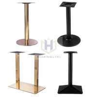 Piédestal Noir En Fer Forgé En Fonte D'aluminium Tulipe Table À Manger Base En Métal Pieds Or Rond Ovale En Acier Inoxydable Base De Table