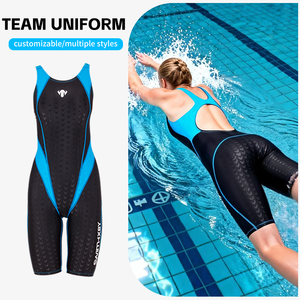 Costume da bagno intero professionale da competizione e allenamento, modello 2026, nuovo stile, color block, aderente. - Product Image 1