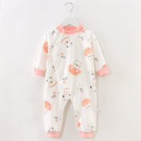Nouveau costume une pièce bébé, vêtements rampants mignons à manches courtes et à manches longues en coton printemps et automne