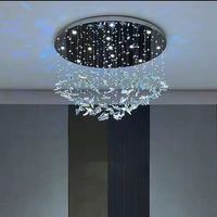 Plafonnier LED moderne en cristal, élégant lustre papillon pour escalier, appartement, villa, duplex