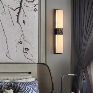 โคมไฟติดผนังหินอ่อนทองแดงแท้ สไตล์จีนใหม่ รูปทรงยาว สำหรับห้องนั่งเล่น ข้างเตียง บันได - ไฟตกแต่งผนังหลังแบบหรูหรา - Product Image 5