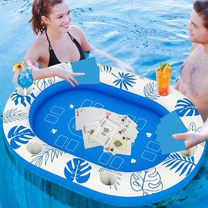 Mesa de Póker Inflable para Piscina con Portavasos, para Juegos de Piscina, Diversión de Verano, Material EVA - Product Image 1