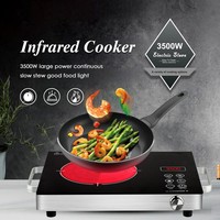 Cuisinière à induction portable 3500W, cuisinière en céramique infrarouge, cuisinière électrique multifonctionnelle de comptoir, cuisinière à induction infrarouge