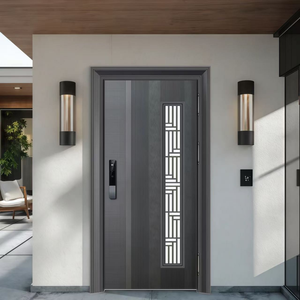 Design moderne simple meilleur appartement de porte d'entrée en acier inoxydable solide déverrouillage manuel interne et externe - Product Image 4