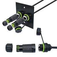 Connecteur Ethernet RJ45 étanche IP68 à double port, à montage sur panneau, blindé, coupleur de câble réseau CAT6 avec pigtail pour usage industriel