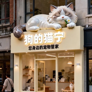 Sculpture et enseigne en fibre de verre personnalisées 3D, attrayantes et créatives, en forme d'<span class=keywords><strong>animaux</strong></span> de dessin animé, <span class=keywords><strong>pour</strong></span> magasins d'<span class=keywords><strong>animaux</strong></span> et centres commerciaux - Product Image 4