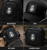 Écusson souple en PVC personnalisé avec emblème d'orang-outan et motif couronne pour vêtements de mode, chapeaux, sacs, uniformes, tenues d'équipe et équipements de plein air