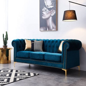 <span class=keywords><strong>Canapé</strong></span> <span class=keywords><strong>Chesterfield</strong></span> <span class=keywords><strong>convertible</strong></span> carré moderne en tissu avec pieds en bois, trois places, pour salon et chambre à coucher - Product Image 4