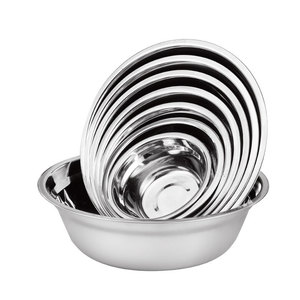 Stainless Steel Soup Bowl Set Round Deep Plate 0.5mm 1.0mm Thick Oven <b>Safe</b> Hotel Food Baking Pastry <b>Tools</b> - Product Image 1
