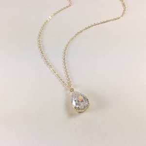 สร้อยคอโมอิสซาไนต์ทรงหยดน้ำ 10.00 กะรัต VVS ตัดทรงลูกแพร์ เงินแท้ 925 ชุบทอง ดีไซน์รูปหยดน้ำ ของขวัญแต่งงาน เครื่องประดับ - Product Image 1