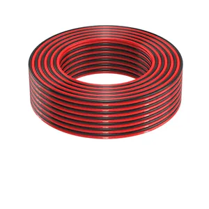 Cable de altavoz rojo y negro, cable eléctrico de 18AWG, 2 conductores, cable paralelo flexible, tiras LED, cable de extensión