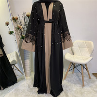 1620 # commande personnalisée nouveau modèle caftan à Dubaï dentelle conceptions islamique femmes vêtements élégant indonésie musulman Abaya en gros