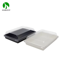 Maßgefertigte Biologisch Abbaubare Einweg-Sushi-Kuchen-Lebensmittelboxen Rechteckige Kraftpapier-Schale mit Deckel und Prägung