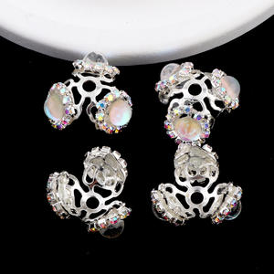 Cuentas de Aleación Metálica de 2.5*2.5*1.5cm con Cristales de Estrás Incrustados, Accesorios para Joyería, Cuentas Espaciadoras - Product Image 4