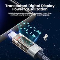 Cable de Carga Rápida Retráctil USB-C de 6A Toocki, con Indicador de Carga Transparente, Trenzado de Aluminio y E-Marker para Laptop y Teléfono