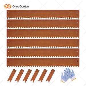 Bordure de jardin en acier corten dentelé de 8 pouces résistant à la corrosion, 6 pièces, installation facile, bordure rustique pour jardins - Product Image 1