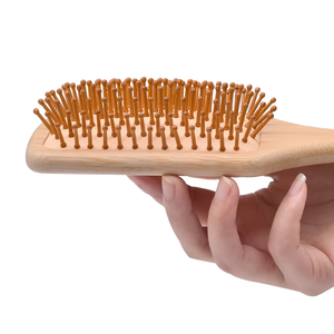 Brosse à cheveux en bois de <span class=keywords><strong>bambou</strong></span> de luxe, qualité professionnelle, brosse à palettes antistatique, démêlante, massage du cuir chevelu pour des cheveux brillants, soin essentiel - Product Image 5