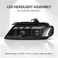 Projecteurs LED de style RS pour Audi A4L 2009-2012, ensemble de phares améliorés avec feux de jour LED et clignotants séquentiels