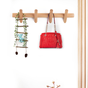 Porte-serviettes mural en bambou minimaliste et écologique à 3 crochets pour l'organisation de la cuisine et de la salle de bain et la décoration de l'entrée - Product Image 3