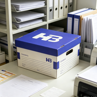 Cajas de Almacenamiento de Archivos de Cartón Corrugado con Logotipo Personalizado, Cajas de Embalaje para Documentos de Papel A4 con Tapa