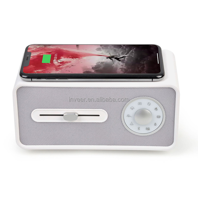 Inveer 10 Nature Sounds W/ 15W Wireless Charging Bluetooth Speaker White Noise Speaker E05 for Hotel or Bedroom Speaker