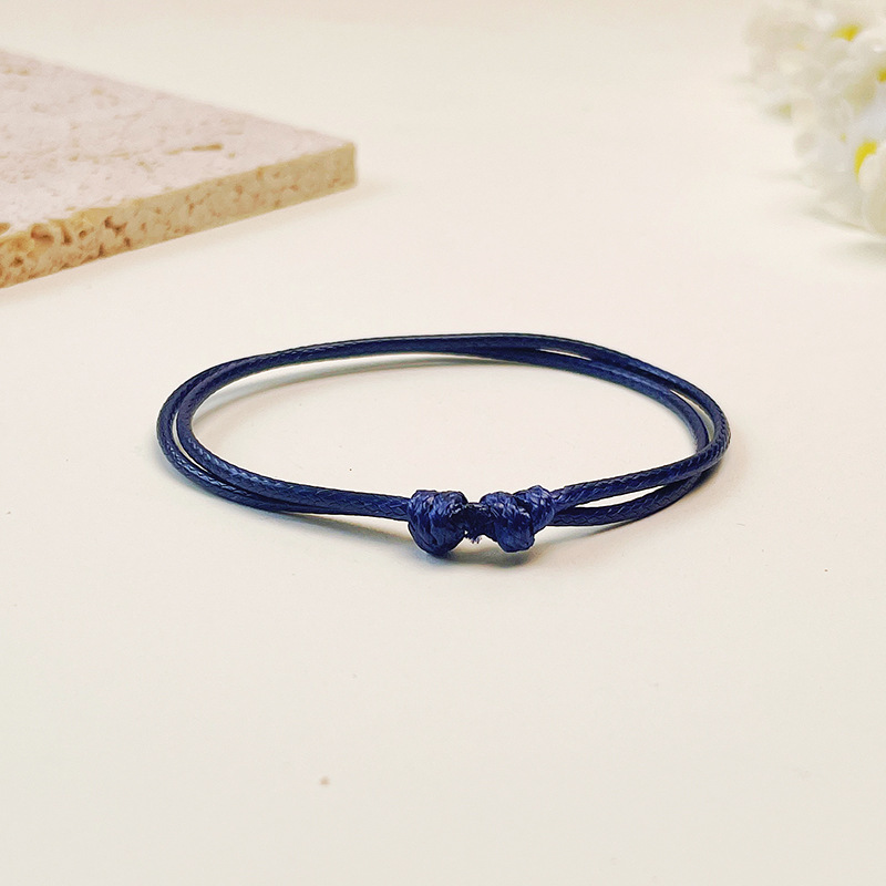 Corda a mano in filo di cera blu navy