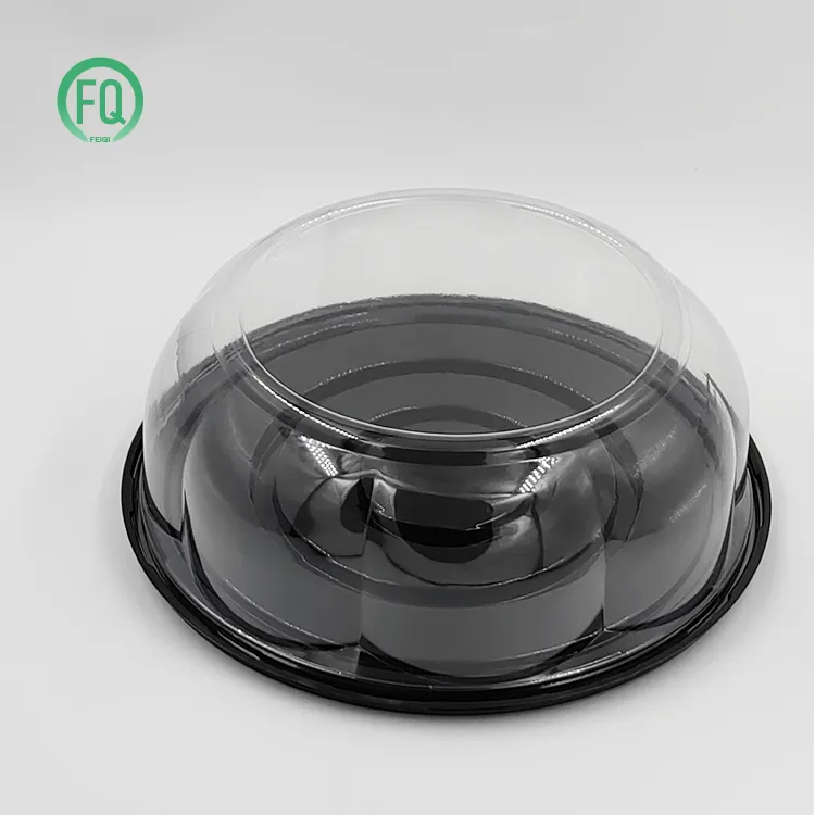 4 6 8 10 인치 투명 원형 투명 뚜껑 플라스틱 물집 식품 학년 돔 케이크 상자