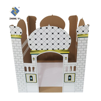 Maison de jeu pour enfants en papier et carton enduits, avec logo personnalisé, à peindre soi-même, thème mosquée