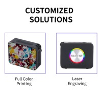 Altavoz Bluetooth Rectangular Mini de 5W con Luces LED RGB, Altavoz Inalámbrico Portátil para Exteriores, Resistente al Agua, Subwoofer