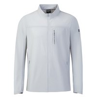 Blouson softshell pour homme à col montant, 90 % polyester, 10 % élasthanne, extensible dans les 4 sens, imperméable, coupe-vent, teint uni, léger, pour l'école et les loisirs