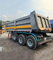 Semi-remorque benne arrière 3 essieux, plus de 30 tonnes, en acier au carbone, pour le transport de minerai, suspension pneumatique
