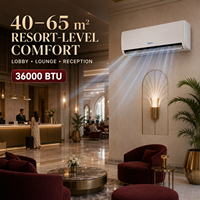 Climatiseur mural hybride solaire AC/DC 36000 BTU, refroidissement et chauffage, 80-380V AC 110-240V, double compresseur rotatif R32, usage domestique