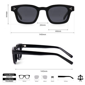 Солнцезащитные очки из высококачественного ацетата с поляризацией, новейшая дизайнерская модель в стиле ретро, винтажные люксовые очки - Product Image 4