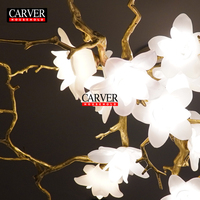 Luminaire suspendu en laiton de luxe américain, hauteur réglable, LED blanc chaud, finition chrome poli, design floral artistique, garantie 3 ans