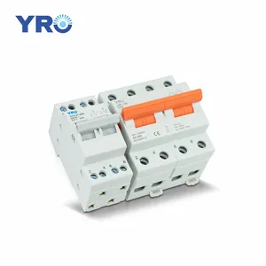 YRO Din Rail 400V 40A 63A 100A 125A Dual Power Manual Transfer Switch 2P 1-0-2 Isolating Transducer untuk Generator Inverter