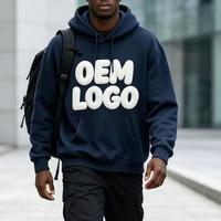 Hoodie fleece pria dengan sablon, bordir, dan puff print custom pabrik